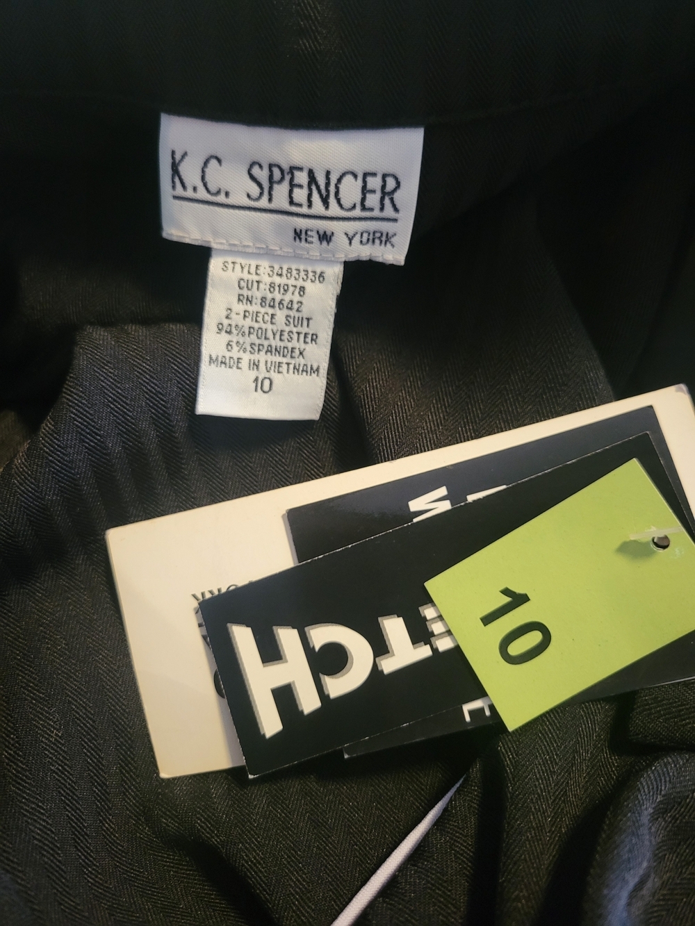 Tailored Black Blazer with White Piping - Unbranded - Picture 4 of 4